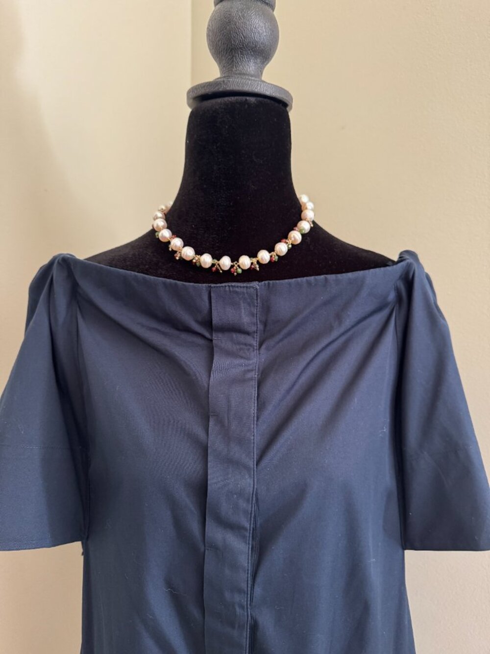 Vince Off Shoulder Navy Dress